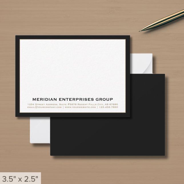 Tarjeta Pequeña Borde negro blanco profesional simple (Subido por el creador)