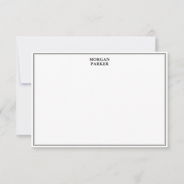 Tarjeta Pequeña Borde negro simple con estatización de nombres (Anverso)