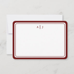 Tarjeta Pequeña Borde redondo de monograma marograma minimalista