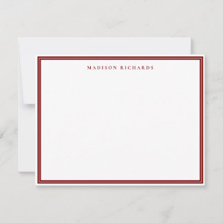 Tarjeta Pequeña Borde rojo profundo básico personalizado