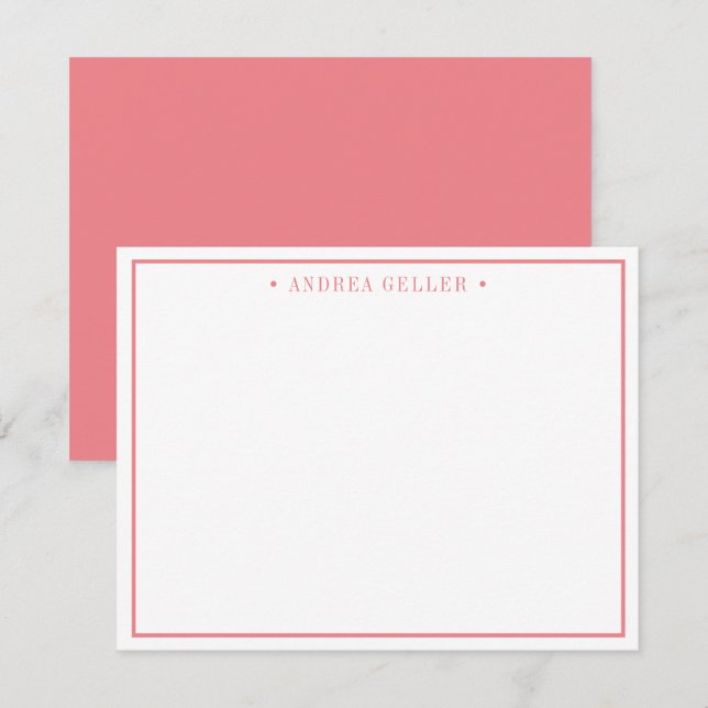 Tarjeta Pequeña Borde rosa de Rubor clásico (Anverso / Reverso)