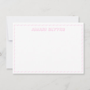 Tarjeta Pequeña Borde rosa divertido y lúgubre de Rubor
