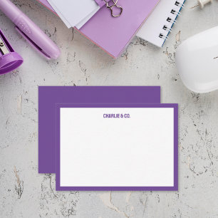 Tarjeta Pequeña Borde único púrpura medio minimalista,