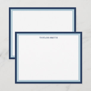 Tarjeta Pequeña Bordes azul marino y azul claro Añade tu nombre