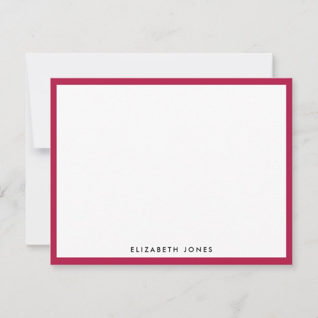 Tarjeta Pequeña Borgoña Rojo Simple Moda Moderna Clásico Minimalis (Anverso)