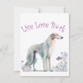 Tarjeta Pequeña Borzoi Dog Mom Floral