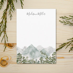 Tarjeta Pequeña Bosque de Pino Personalizado y Montañas
