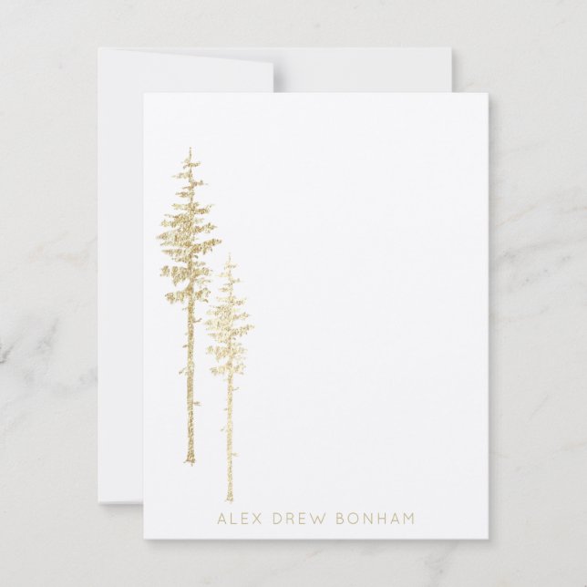 Tarjeta Pequeña Bosque de Pinos Orientales de Oro (Anverso)