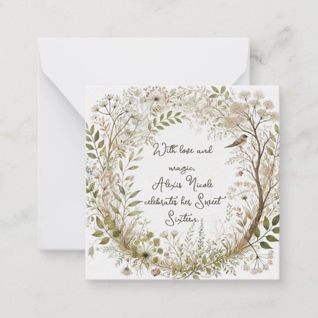 Tarjeta Pequeña Bosque etéreo encantado (Anverso)