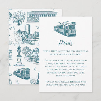 Tarjeta Pequeña Boston Toile (Ed. aniversario) Azul/Blanco