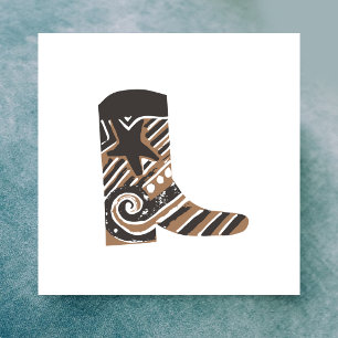 Tarjeta Pequeña Bota Country Western