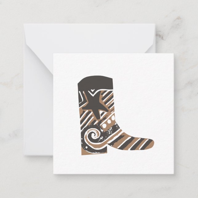 Tarjeta Pequeña Bota Country Western (Anverso)