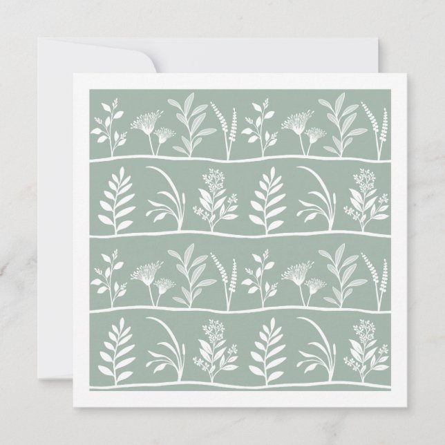 Tarjeta Pequeña Botanic Serenade Soft Sage Minimalist Silhouettes (Anverso)