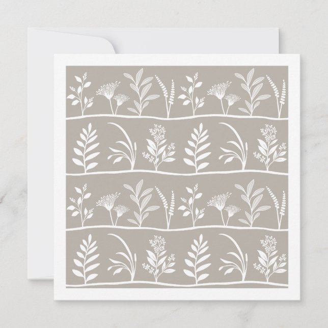 Tarjeta Pequeña Botanic Serenade Soft Taupe Minimalist Silhouettes (Anverso)
