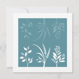 Tarjeta Pequeña Botanic Serenade Spring Meadow Blue Floral Minimal