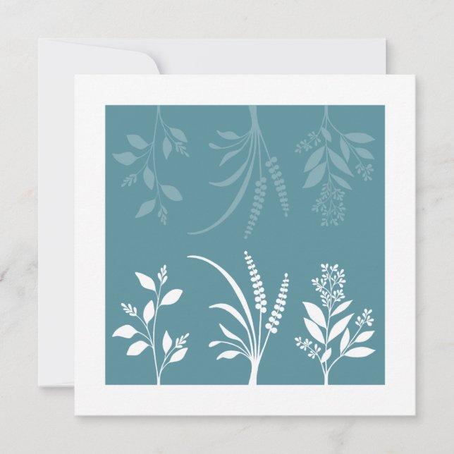 Tarjeta Pequeña Botanic Serenade Spring Meadow Blue Floral Minimal (Anverso)