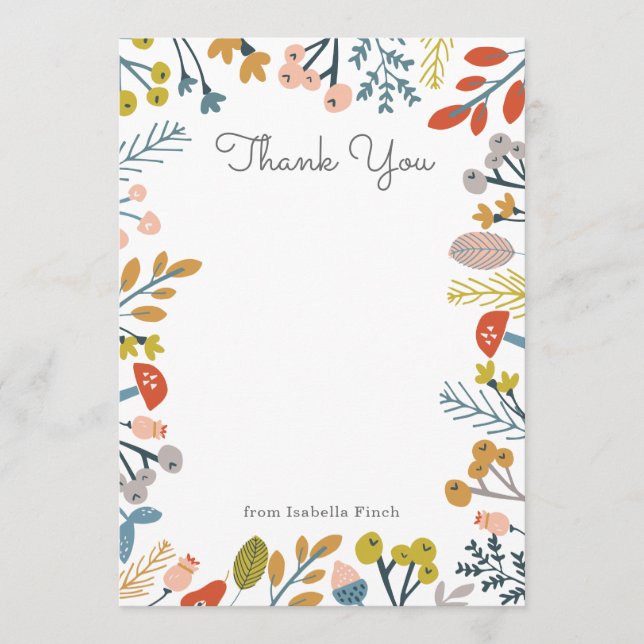 Tarjeta Pequeña Botánica de Otoño (Anverso)