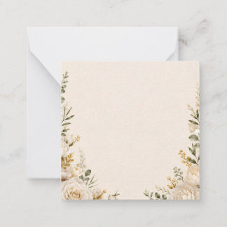 Tarjeta Pequeña Botánico Elegante en Papel Vintage Hecho a Mano