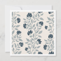 Botánico floral suave azul y gris