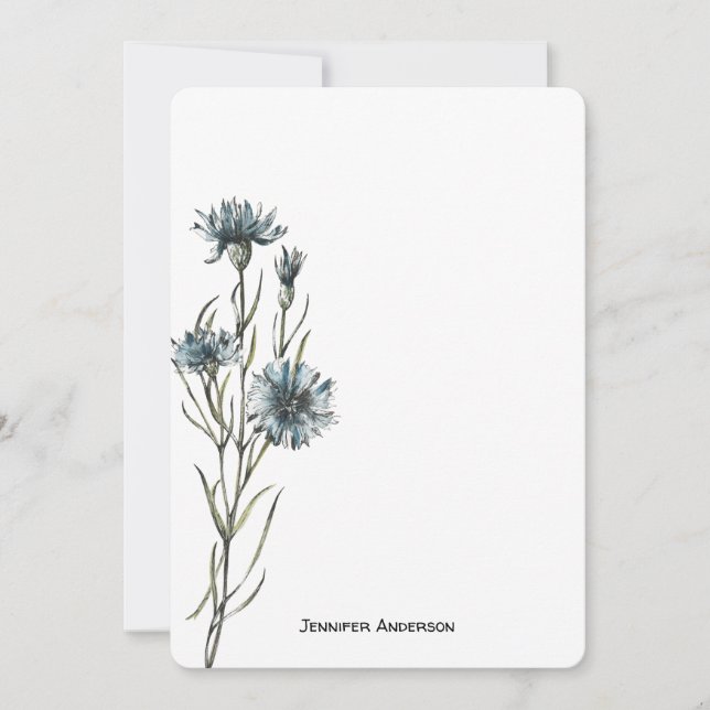Tarjeta Pequeña Botánico moderno de flores silvestres personalizad (Anverso)