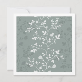 Tarjeta Pequeña Botánico Verde Salvia Minimalista Florales Sinuoso