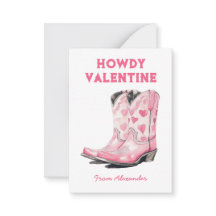 Botín de vaquero rosa lindo personalizado Howdy Sa