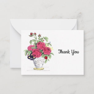 Tarjeta Pequeña Bouquet de Flores Rojas Gracias