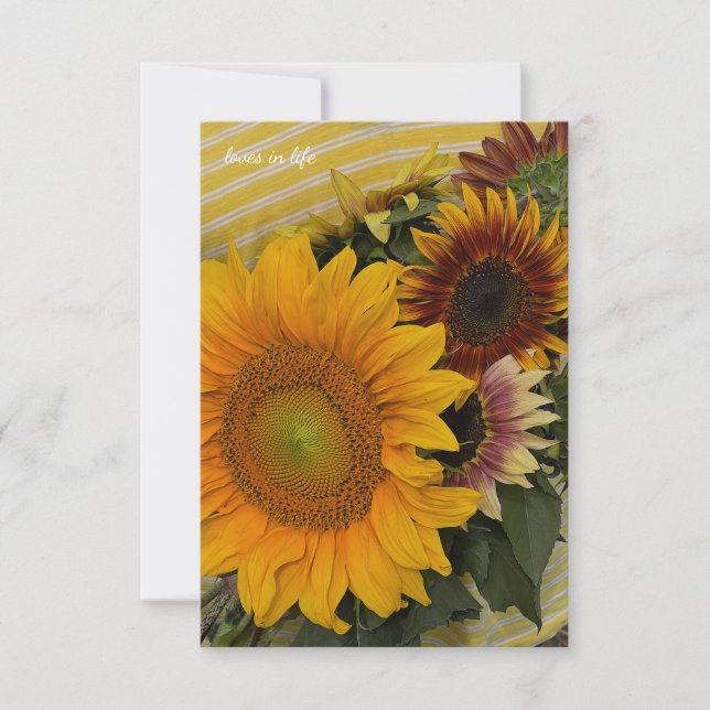 Tarjeta Pequeña Bouquet de girasol (Anverso)