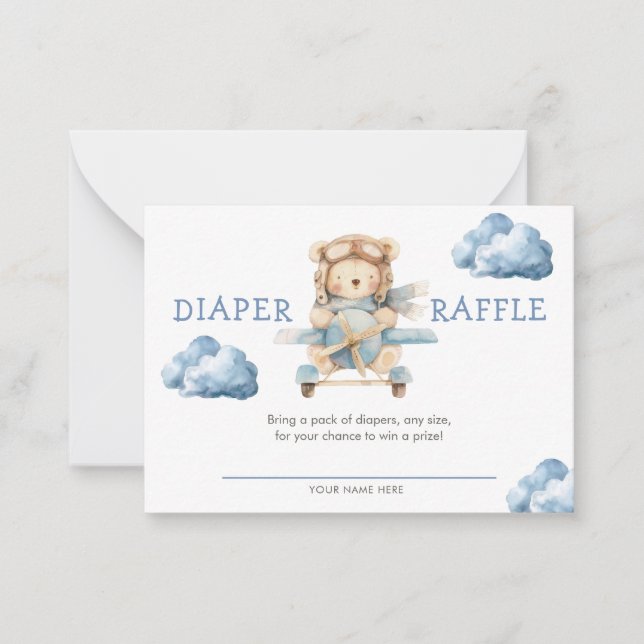 Tarjeta Pequeña Boy Teddy Bear Podemos Esperar A La Raffle De Diap (Anverso)