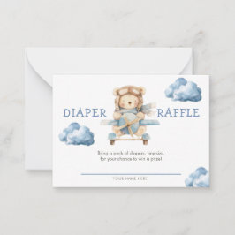 Tarjeta Pequeña Boy Teddy Bear Podemos Esperar A La Raffle De Diap