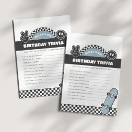 Tarjeta Pequeña Boys en Skateboard Groovy Hippie Cumpleaños