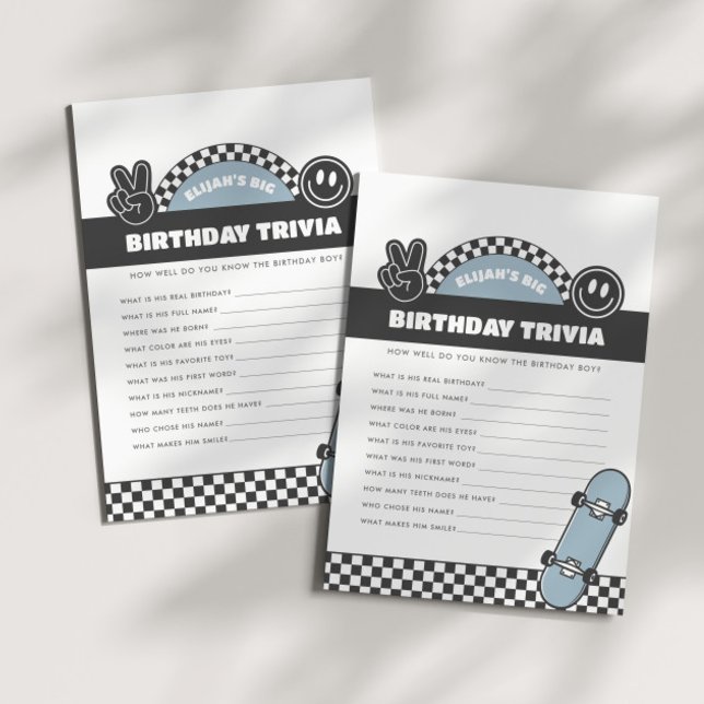 Tarjeta Pequeña Boys en Skateboard Groovy Hippie Cumpleaños (Subido por el creador)