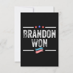 Tarjeta Pequeña brandon ganó, brandon ganó divertido, brandon ganó