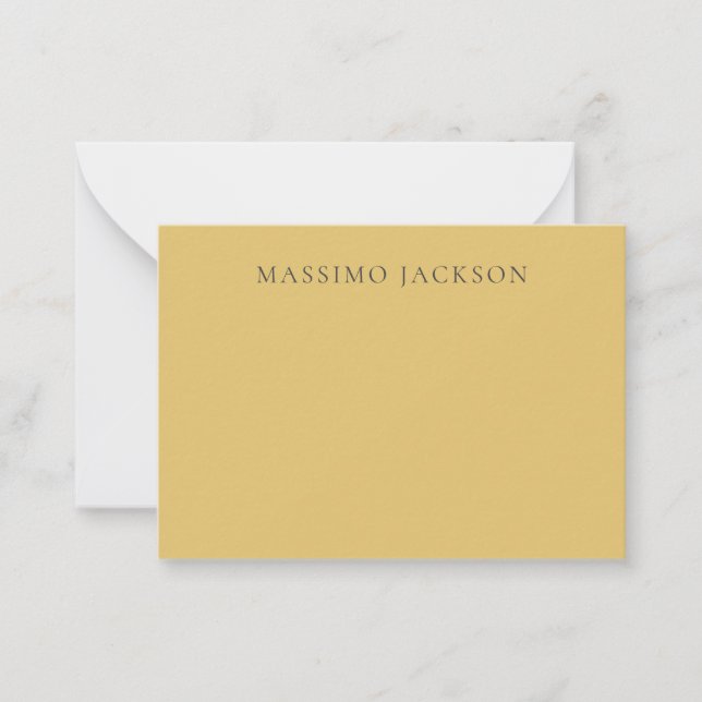 Tarjeta Pequeña Brass Yellow Minimalist Plain Modern Aesthetic (Anverso)