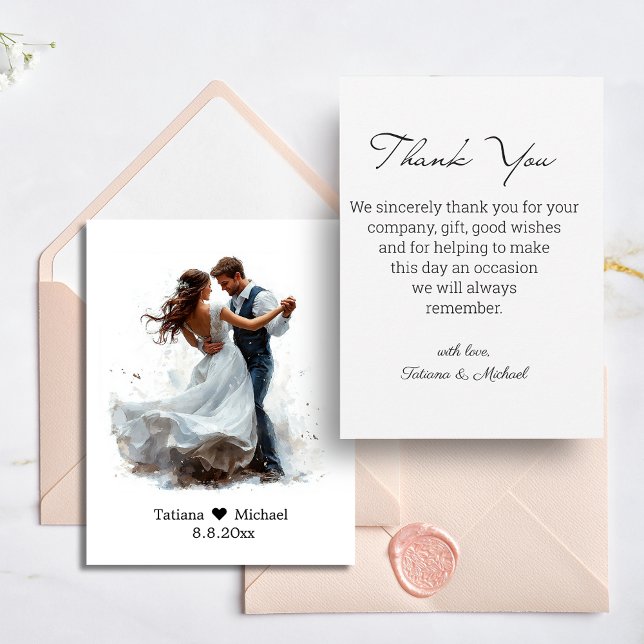 Tarjeta Pequeña bride and groom budget thank you wedding (Subido por el creador)