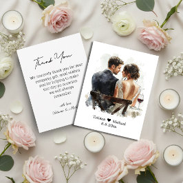 Tarjeta Pequeña bride & groom budget thank you wedding