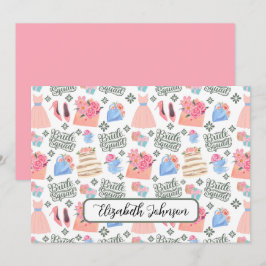 Tarjeta Pequeña Bride Squad Wedding Note Card