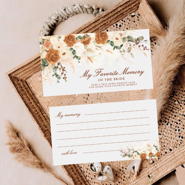 Tarjeta Pequeña Bright Boho Favorite Memory of the Bride Ticket (Subido por el creador)