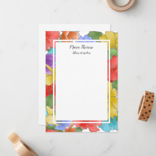 Tarjeta Pequeña Bright Floral Framed Personalized Notes And Ideas