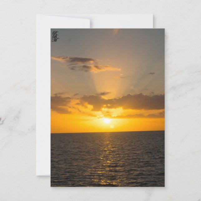 Tarjeta Pequeña Bright Sunset on the Ocean (Anverso)