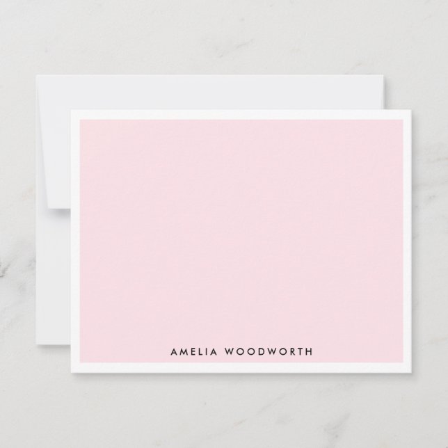 Tarjeta Pequeña Brillante Rubor rosa blanco elegante clásico Minim (Anverso)