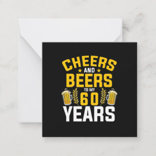 Tarjeta Pequeña Brindis De Cerveza Y Cervezas A Mis 60 Años De Cum