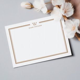 Tarjeta Pequeña BRONZE Familia clásica formal Monograma doble