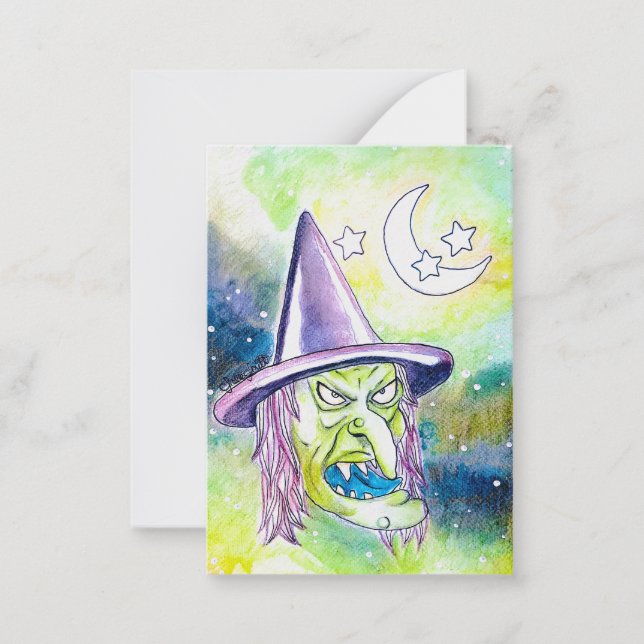 Tarjeta Pequeña Bruja Verde (Anverso)
