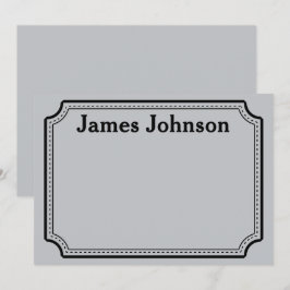 Tarjeta Pequeña Brushed Silver Retro Bold Serif Desk Name Plate