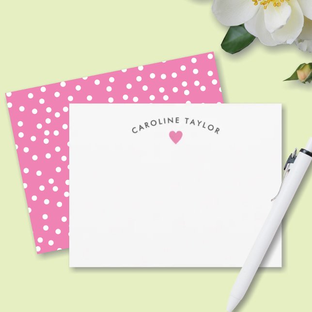 Tarjeta Pequeña Bubblegum Corazón Rosa y Puntos Cute Girly (Subido por el creador)