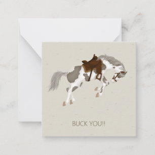 Tarjeta Pequeña ¡Buck You! Mini Personalizado de caballos de Pinto