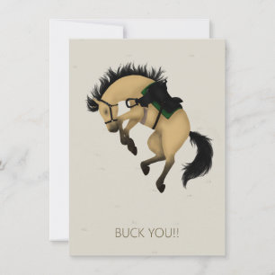 Tarjeta Pequeña ¡Buck You! Personalizado Buckskin Horse