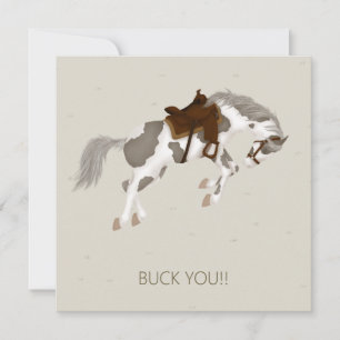 Tarjeta Pequeña ¡Buck You! Personalizado de caballos Bucking Pinto