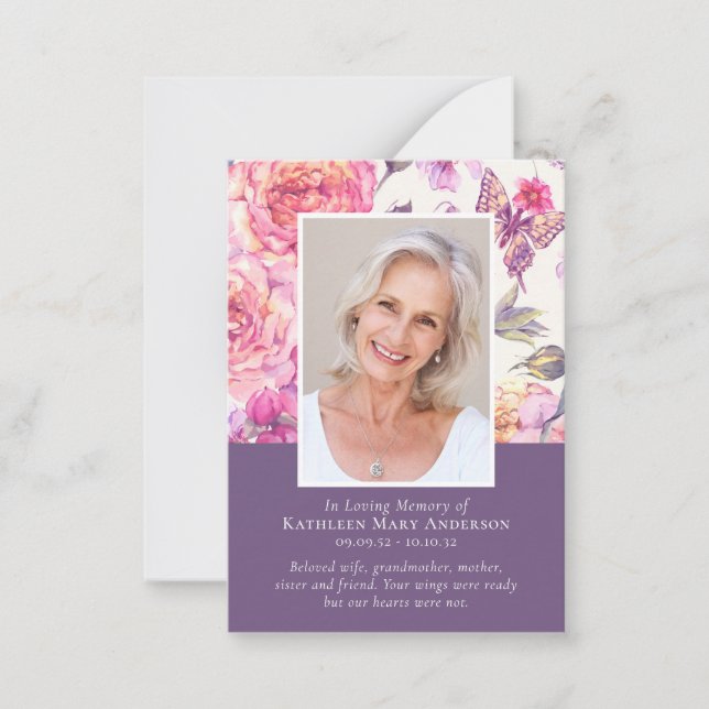 Tarjeta Pequeña BUEN PRESUPUESTO Fotos florales Compasión funerari (Anverso)